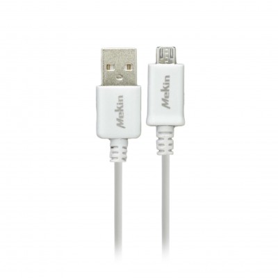 Oem Καλώδιο Φόρτισης + Μεταφοράς Δεδομένων Micro USB (Mekin) Λευκό - 1.2 m