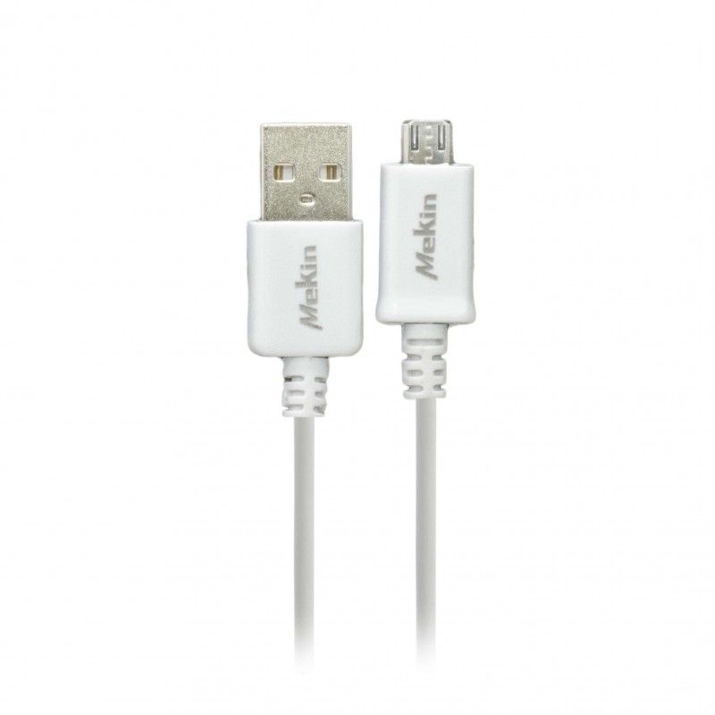 Oem Καλώδιο Φόρτισης + Μεταφοράς Δεδομένων Micro USB (Mekin) Λευκό - 1.2 m