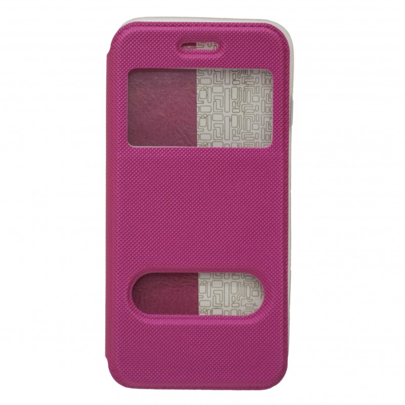 OEM Θήκη Βιβλίο Smart Magnet Με Παράθυρα Για Apple Iphone 6G/6S Ροζ