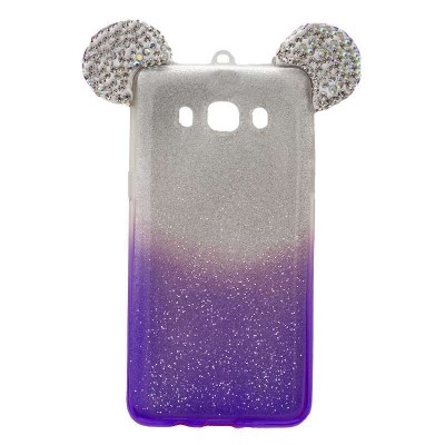  Oem Θήκη Σιλικόνης Με Σχέδιο Αυτιά Mickey  Glitter Για Samsung Galaxy J5 2017  Μωβ