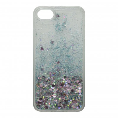 Oem Θήκη TPU Με Υγρό Glitter Για    Apple Iphone 7/8 Πράσινο-Ροζ