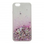 Oem Θήκη TPU Με Υγρό Glitter Για    Apple iPhone 7 / 8 Plus  Ροζ - Χρυσό