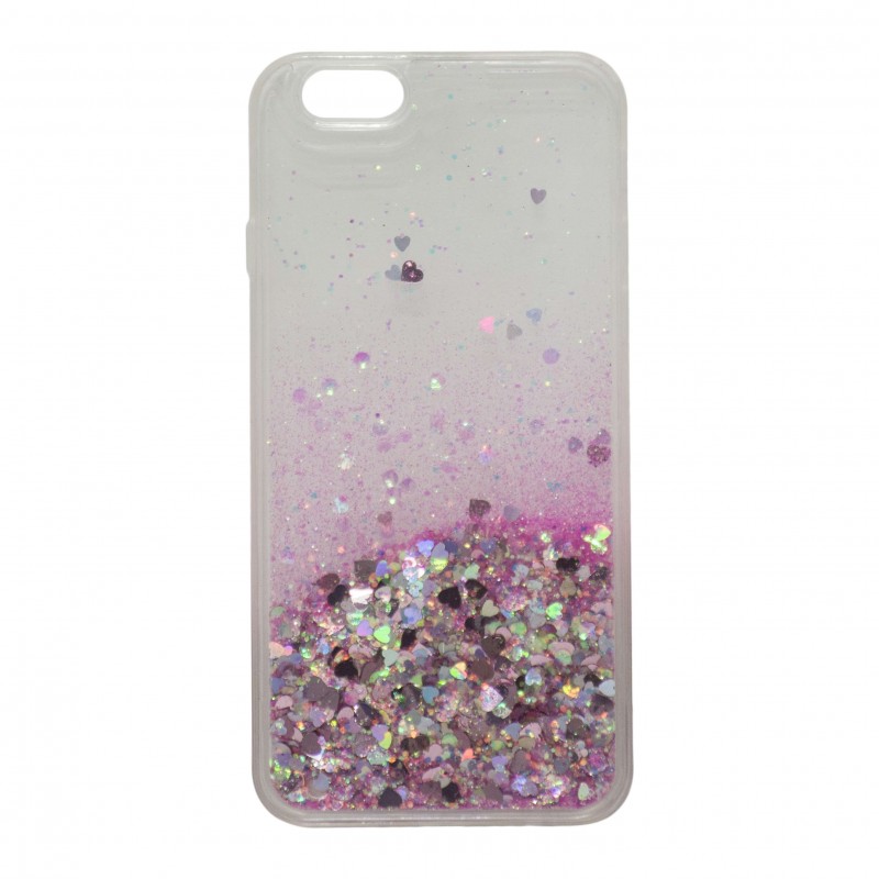 Oem Θήκη TPU Με Υγρό Glitter Για    Apple iPhone 7 / 8 Plus  Ροζ - Χρυσό