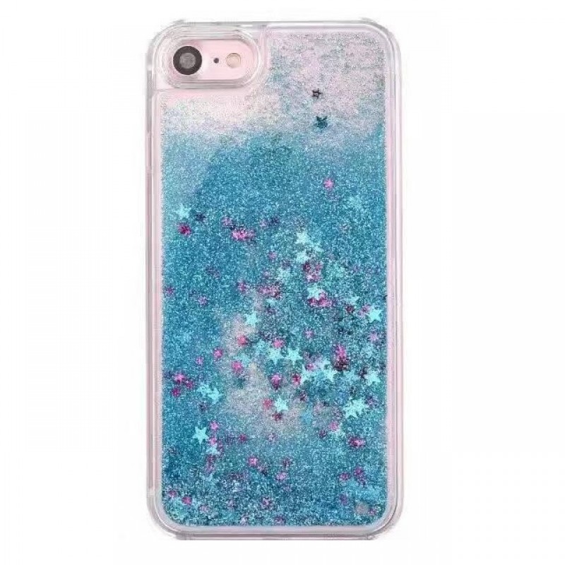 Oem Θήκη TPU Με Υγρό Glitter Για Apple iPhone 7 / 8 / SE 2020 / SE 2022 Μπλε