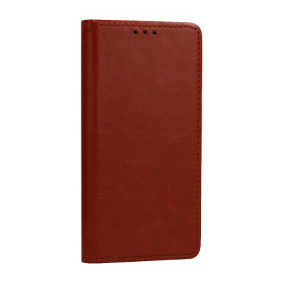 Θήκη Βιβλίο Genuine Leather Case Για Samsung Galaxy S22 Ultra  Καφέ