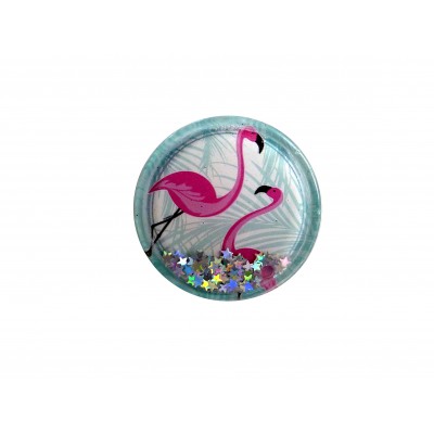 Oem Pop Socket ΜεGlitter Και Σχέδιο Φλαμίνγκο Φούξια