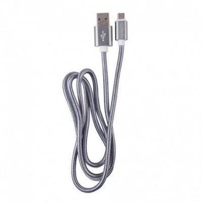 TM-502 Καλώδιο Speed Braided USB 2.0 to micro USB 3m Ασημί 