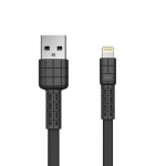 Remax Armor Full Speed Pro Flat USB  Lightning cable Data Cable 1m RC-116i Μαύρο