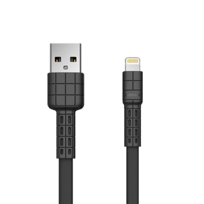 Remax Armor Full Speed Pro Flat USB  Lightning cable Data Cable 1m RC-116i Μαύρο