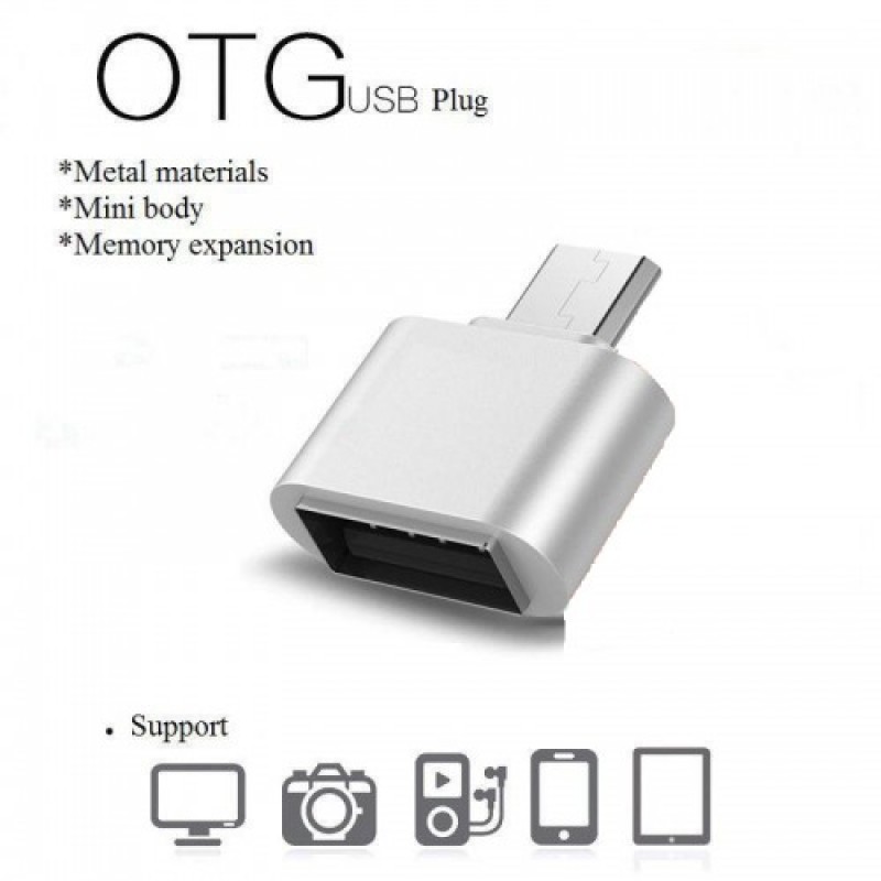 Oem Micro USB Σε USB OTG Αντάπτορας Ασημί