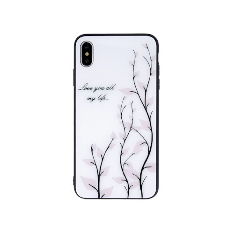 Oem Back Cover Magic glass leaves Για Apple iPhone 11 Pro Max Άσπρο  - Άσπρο