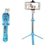 Oem Combo selfie stick with tripod and remote control bluetooth Γαλάζιο