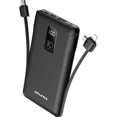 Awei P8K  Adaptive Charge Power Bank 10000 mAh - Μαύρο