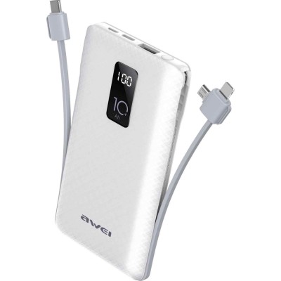 Awei P8K  Adaptive Charge Power Bank 10000 mAh - Λευκό